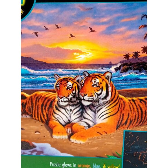 Sunset Glow "Beach Tigers" 750 Piece Jigsaw Puzzle Rare Vintage 2005 Ceaco New! - Picture 2 of 14